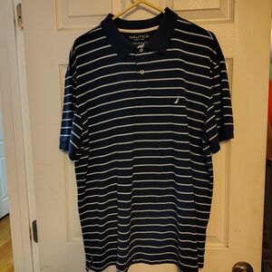 Nautica Men's Navy Striped Polo Shirt